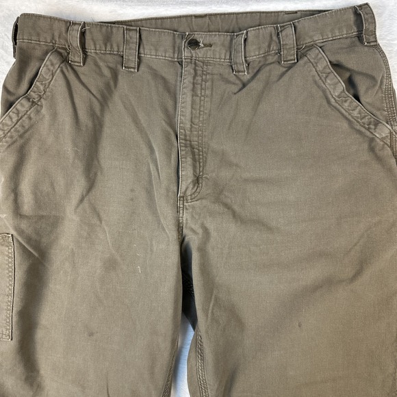 Carhartt Men's Carpenter Canvas Pants Brown 44 x 30 Has Some Stains See Pic - Picture 3 of 12